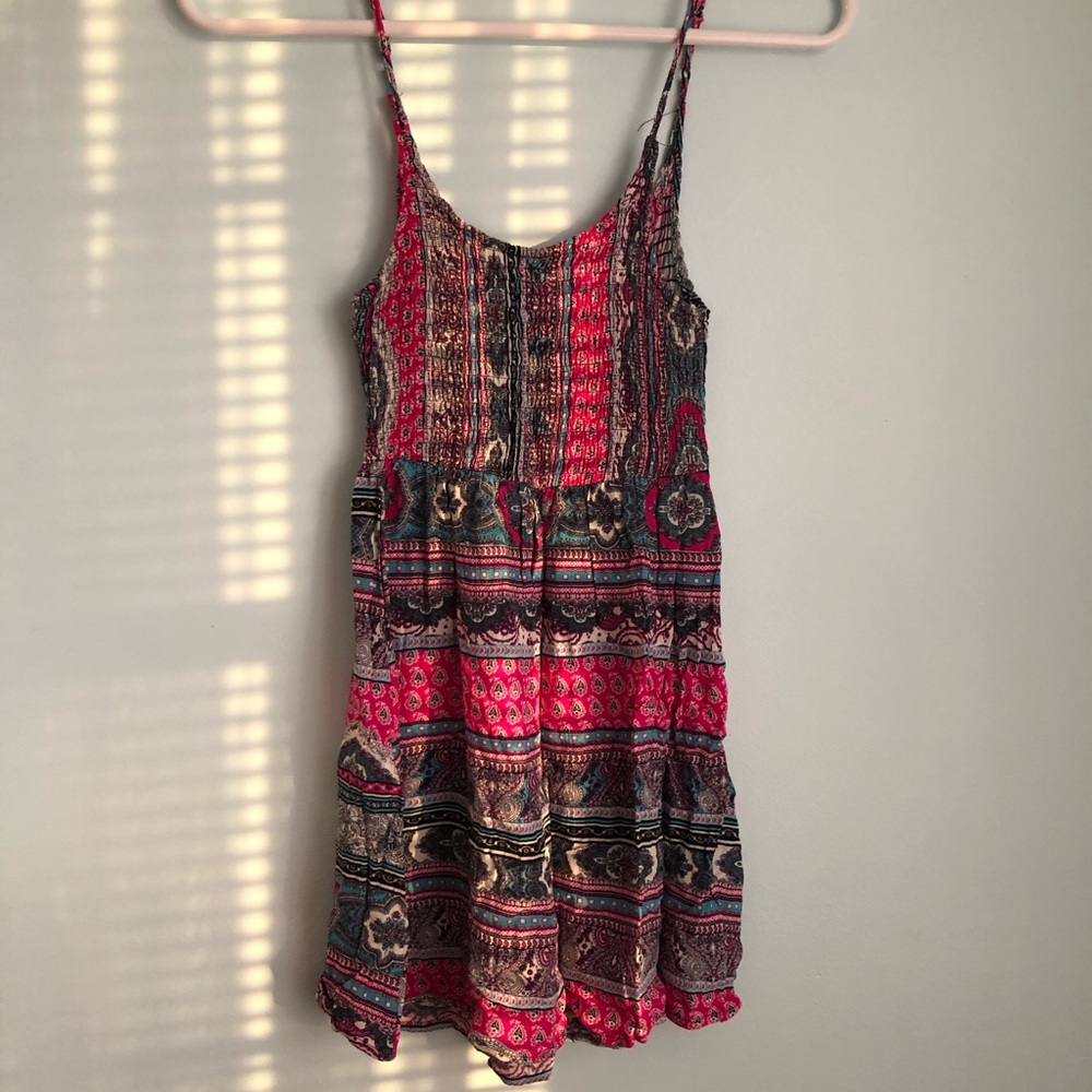 LA HEARTS Pink Patterned Spaghetti Strap Dress